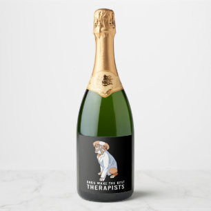 Therapy Dog Psychology Therapist Sparkling Wine Label