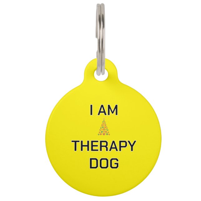 Therapy Dog Simple Christmas custom dog name tag (Front)