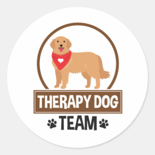 Therapy Dog Team Classic Round Sticker