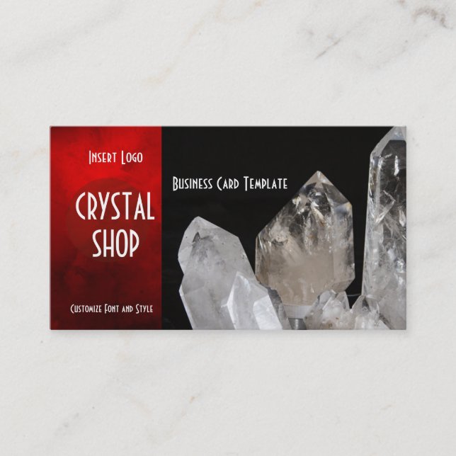 Therapy Healing Crystals  - Quartz Crystals Business Card (Front)