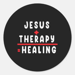 Therapy Healing Mental Health Tee Christian Classic Round Sticker