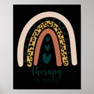 Therapy Is Cool Mental Health Awareness Rainbow Le Poster