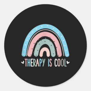 Therapy Is Cool Mental Health Awareness Therapist  Classic Round Sticker