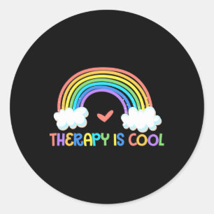 Therapy Is Cool Mental Health Awareness Therapist Classic Round Sticker