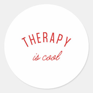 Therapy Is Cool Mental Health S Awareness Therapis Classic Round Sticker