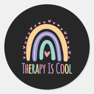 Therapy Is Cool Self Care Mental Health Awareness Classic Round Sticker