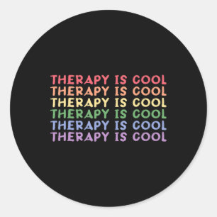 Therapy Is Cool Self Care Mental Health Awareness Classic Round Sticker