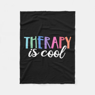 Therapy Is Cool Self Care Mental Health S Awarenes Fleece Blanket