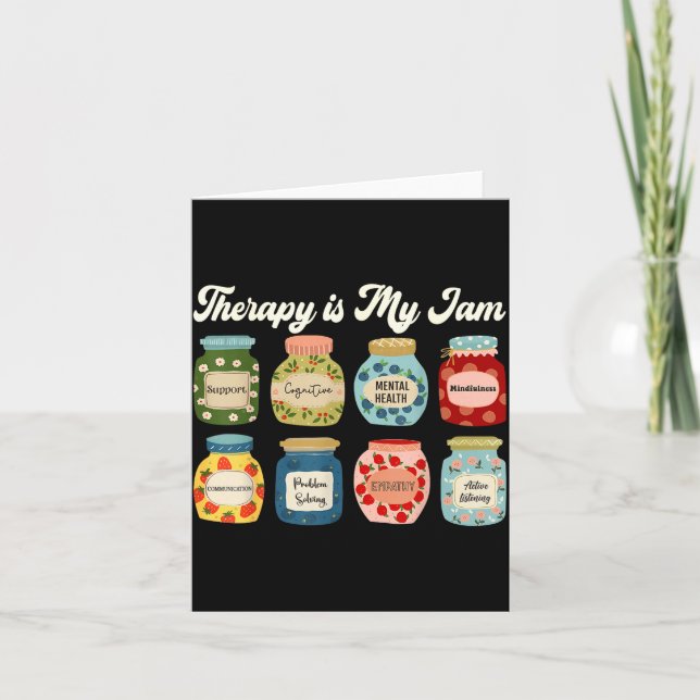 Therapy Is My Jam Therast Counselor Mental Health  Card (Front)