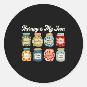Therapy Is My Jam Therast Counselor Mental Health  Classic Round Sticker