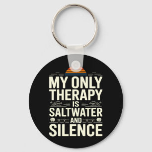 Therapy is r and Silence Beach Summer Casual Wear Key Ring