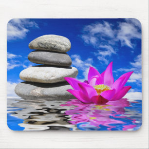 Therapy Rock Stones & Lotus Flower Mouse Pad
