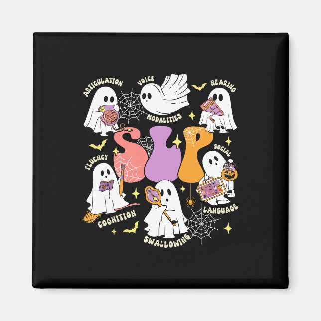 Therapy Spooky Slp Halloween Cute Ghost  Magnet (Front)