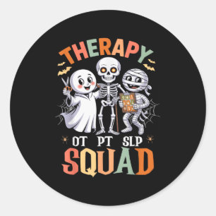 Therapy Squad Retro Ot Pt Team Cute Funny Hallowee Classic Round Sticker