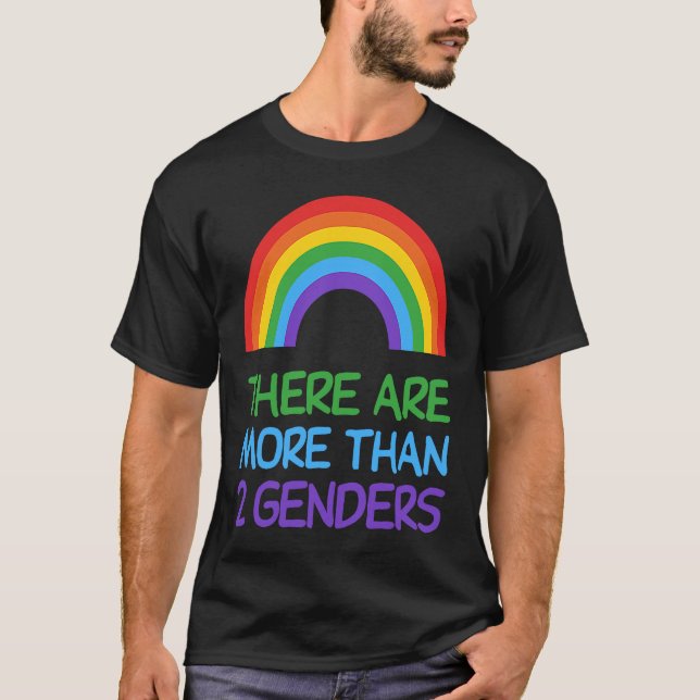 There are more than 2 genders  LG rainbow LGBTQ T-Shirt (Front)