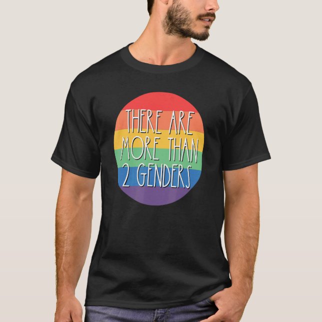 There Are More Than 2 Genders Rainbow LGBTQ Omnise T-Shirt (Front)