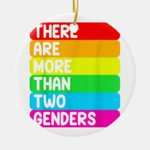There are more than two sexes of LGBTQ rainbow fla Ceramic Ornament