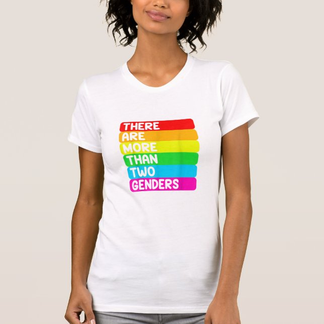 There are more than two sexes of LGBTQ rainbow fla T-Shirt (Front)