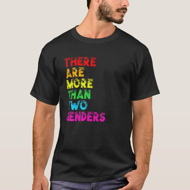 There Are More Than Two Sexes Of LGBTQ Rainbow Fla T-Shirt (Front)