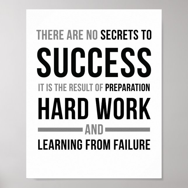 There Are No Secrets To Success Poster (Front)
