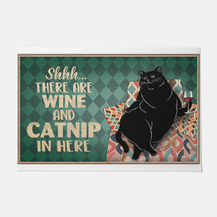 There Are Wine And Catnip In Here Doormat