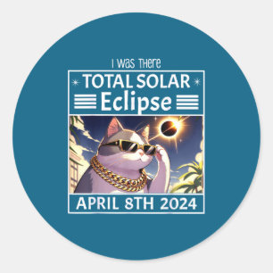 There Gangster Cat Watches Solar Classic Round Sticker