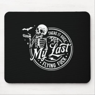 There Goes Last Flying Skeletons Funny Halloween Mouse Pad