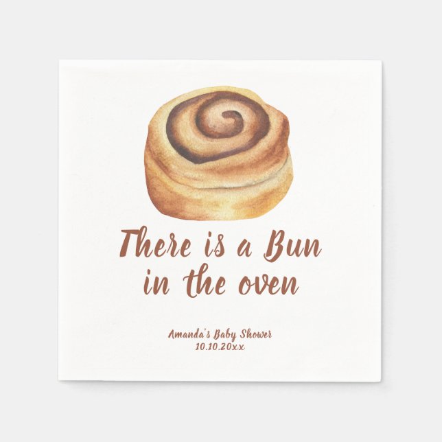 There is a Bun in the oven Baby Shower Napkin (Front)