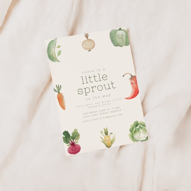 There is a Little Sprout on the Way Baby Shower Invitation (Creator Uploaded)