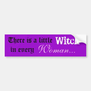 There is a little Witch / Woman bumper sticker