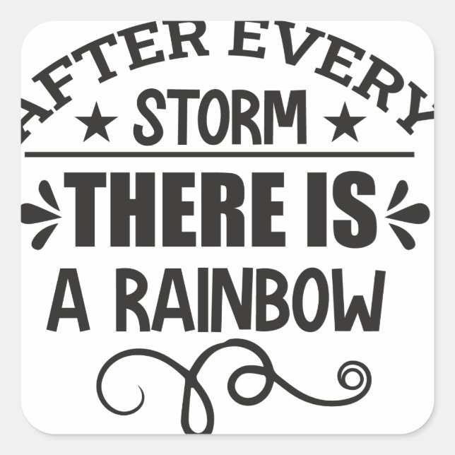 there is a rainbow quote square sticker (Front)