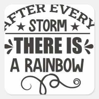 there is a rainbow quote square sticker