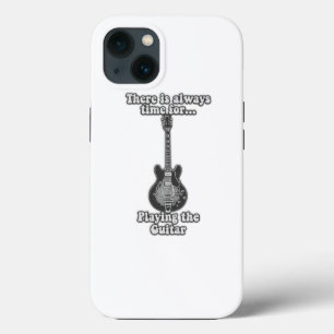 There is always time for playing the guitar. B&W iPhone 13 Case