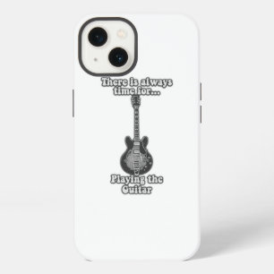 There is always time for playing the guitar. B&W iPhone 13 Case