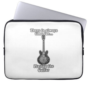 There is always time for playing the guitar. B&W Laptop Sleeve