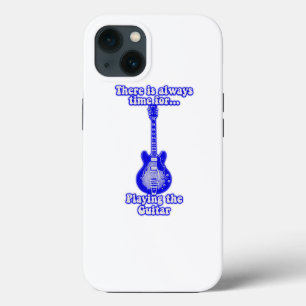 There is always time for playing the guitar. blue iPhone 13 case