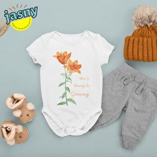 There is Beauty In Growing Floral Baby Bodysuit