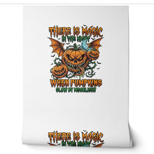 There Is Magic Halloween Monster Pumpkins Bat Wing Wallpaper