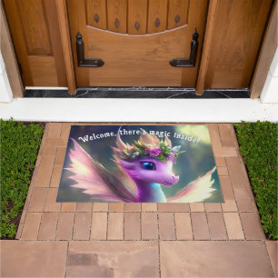 There is Magic Inside - Purple Fairy Dragon Doormat