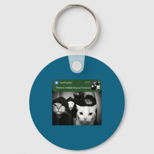 There is motion at front door funny cat motion mem key ring