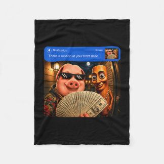 There is motion at front door tung tung tung john fleece blanket
