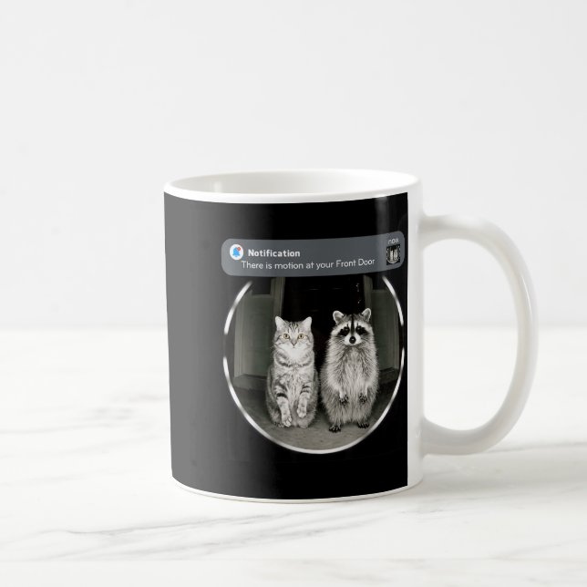 There is Motion at Your Front Door Funny Cat Meme Coffee Mug (Right)