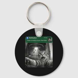 There is Motion at Your Front Door Funny Cat Meme Key Ring