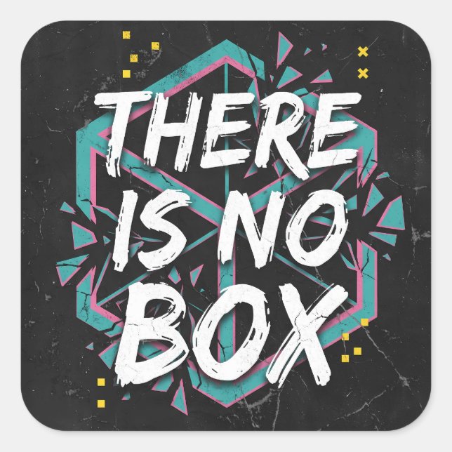 There Is No Box Creative Thinking Square Sticker (Front)