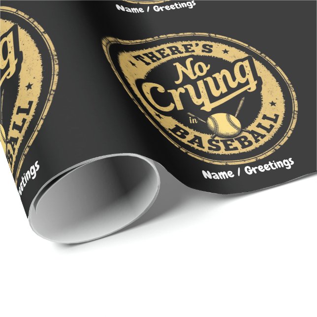 There Is No Crying In Baseball Funny Game Day  Wrapping Paper (Roll Corner)