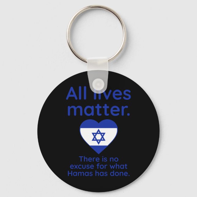 There Is No Excuse For What Hamas Has Done.  Key Ring (Front)
