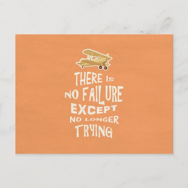 There is no failure except no longer trying quotes postcard (Front)