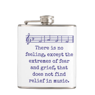 There Is No Feeling - Music Quote  Hip Flask
