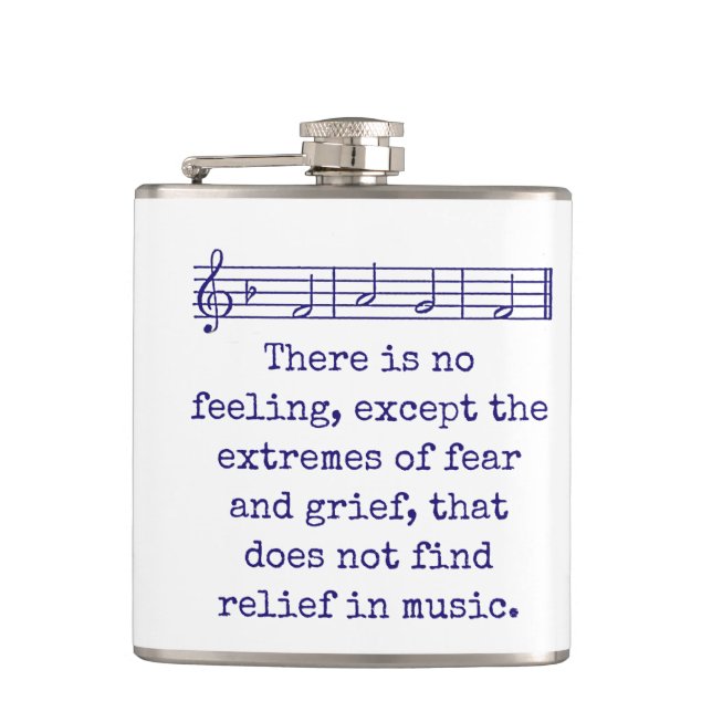 There Is No Feeling - Music Quote  Hip Flask (Front)