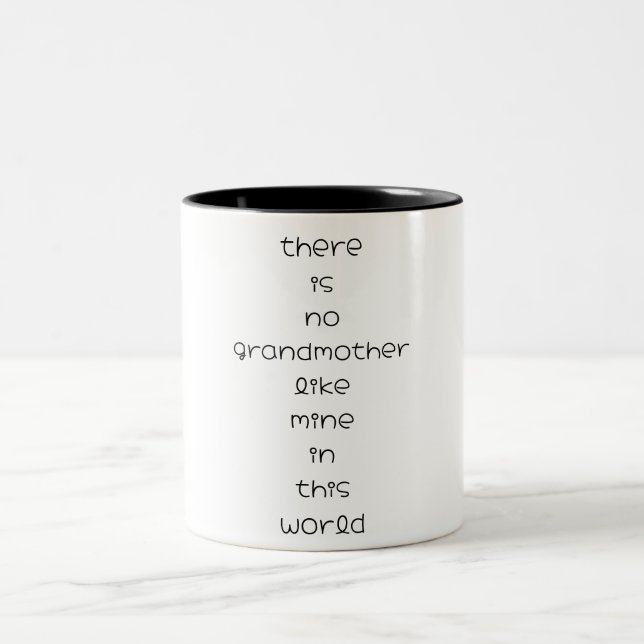 there is no grandmother like mine in this world Two-Tone coffee mug (Center)